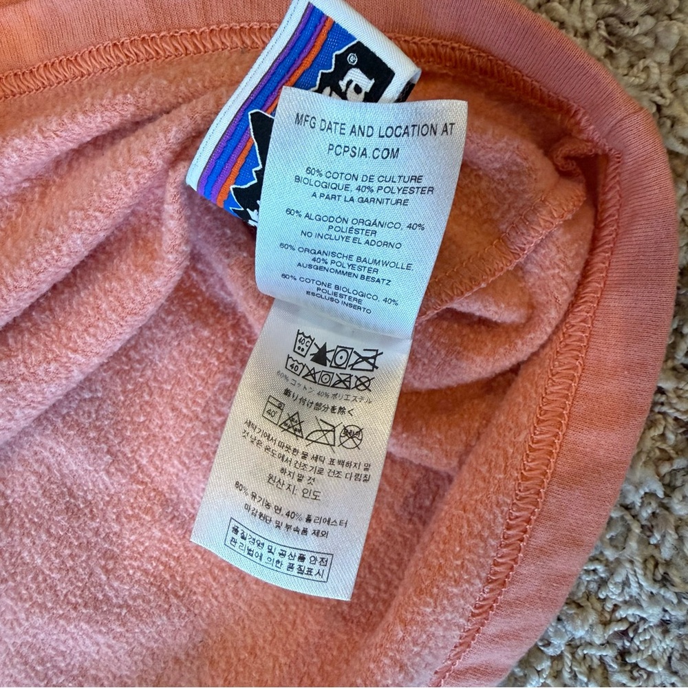 Patagonia Crewneck Sweatshirt Girls M Coral Orange Organic Cotton Pullover - Picture 7 of 11